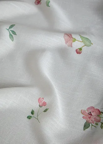 Voilage à imprimé floral (1 pce) • blanc-rose clair • Boutique bonprix
