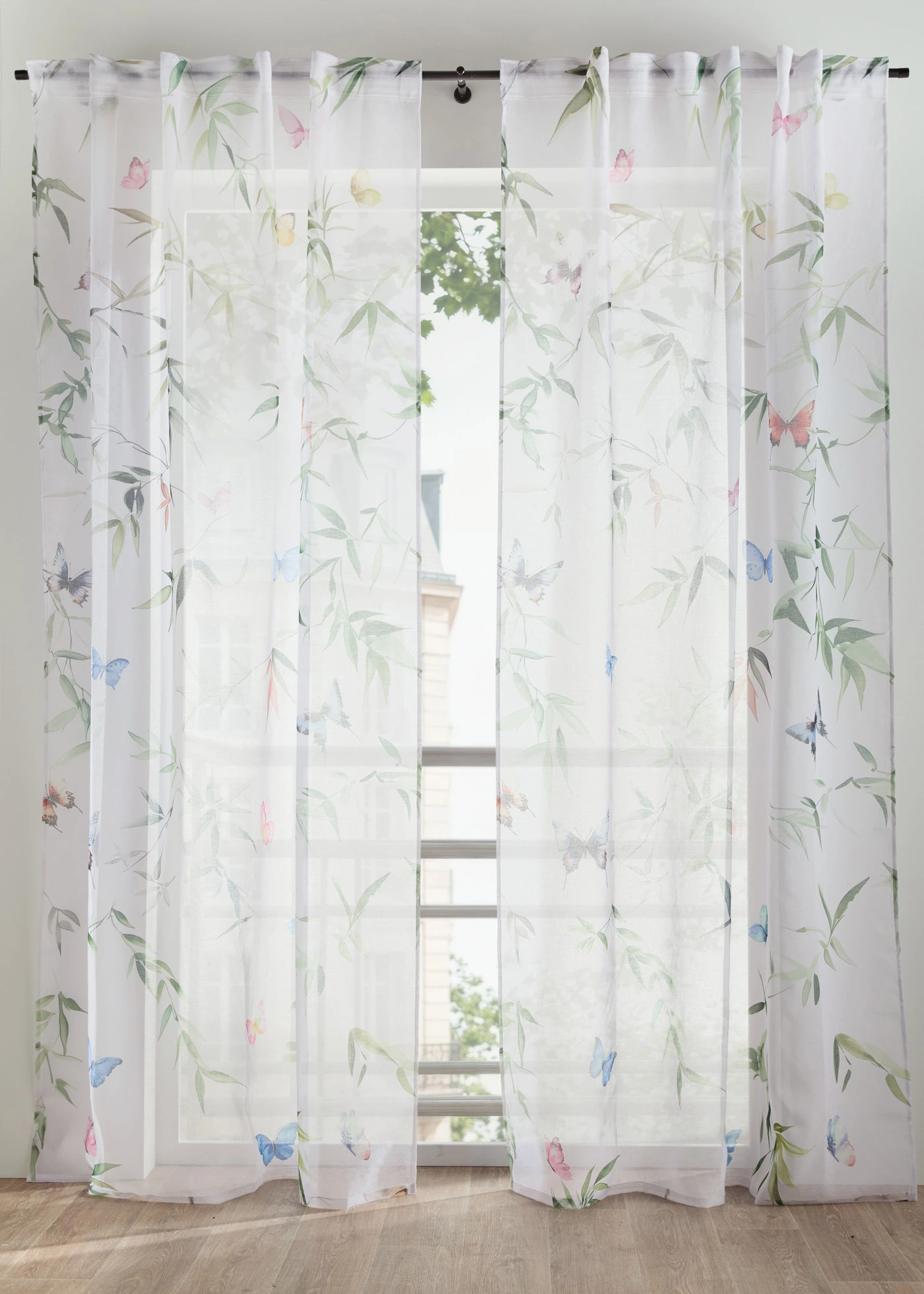 Perdea cu imprimeu floral (1 buc.) • alb/multicolor • magazin bonprix