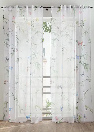 Gordijn met bloemmotief (1 stuk) • wit-meerkleurig • bonprix online shop