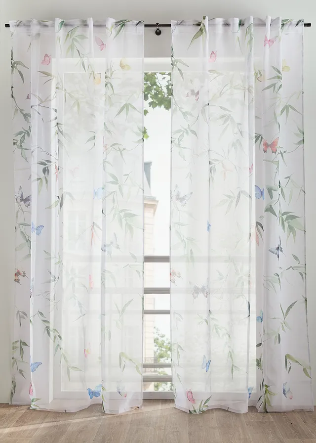 Perdea cu imprimeu floral (1 buc.)