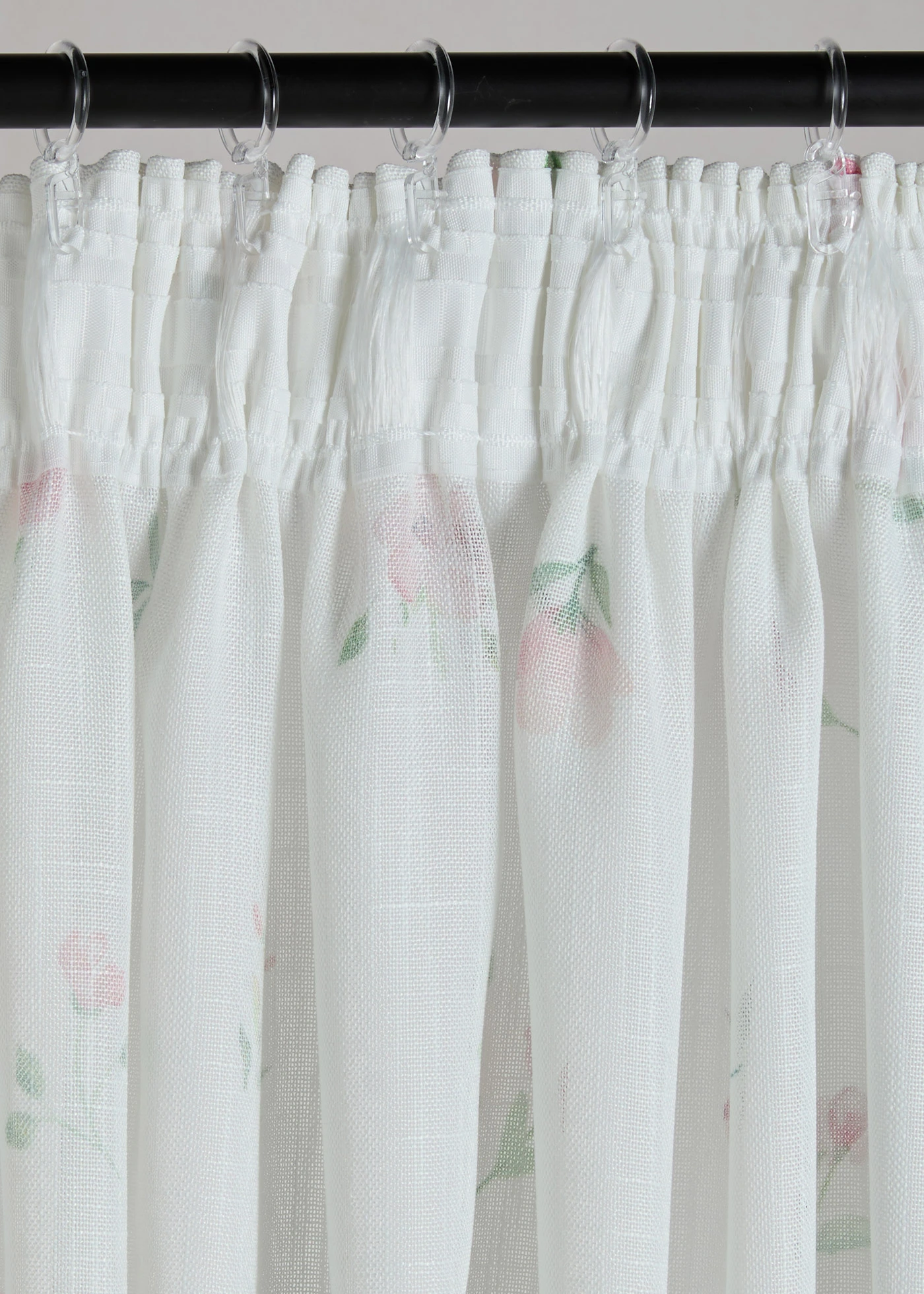 Perdea cu imprimeu floral (1buc/pac) • alb-roz deschis • magazin bonprix