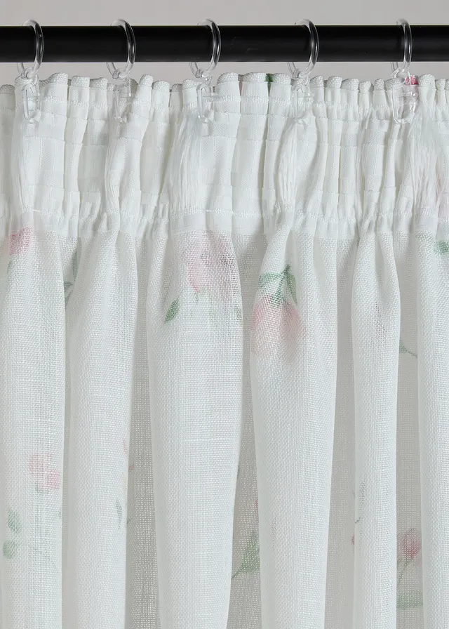 Gordijn met bloemmotief (1 stuk) • wit-lichtroze gebloemd • product-page.page-title-suffix