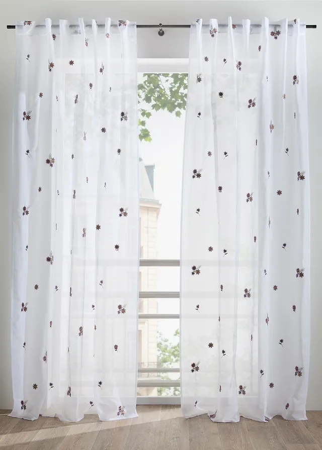 Záclona s výšivkou (1 ks)