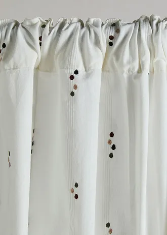 Rideau en coton à pois (1 pce) • crème-taupe-noir-vert foncé • Boutique bonprix