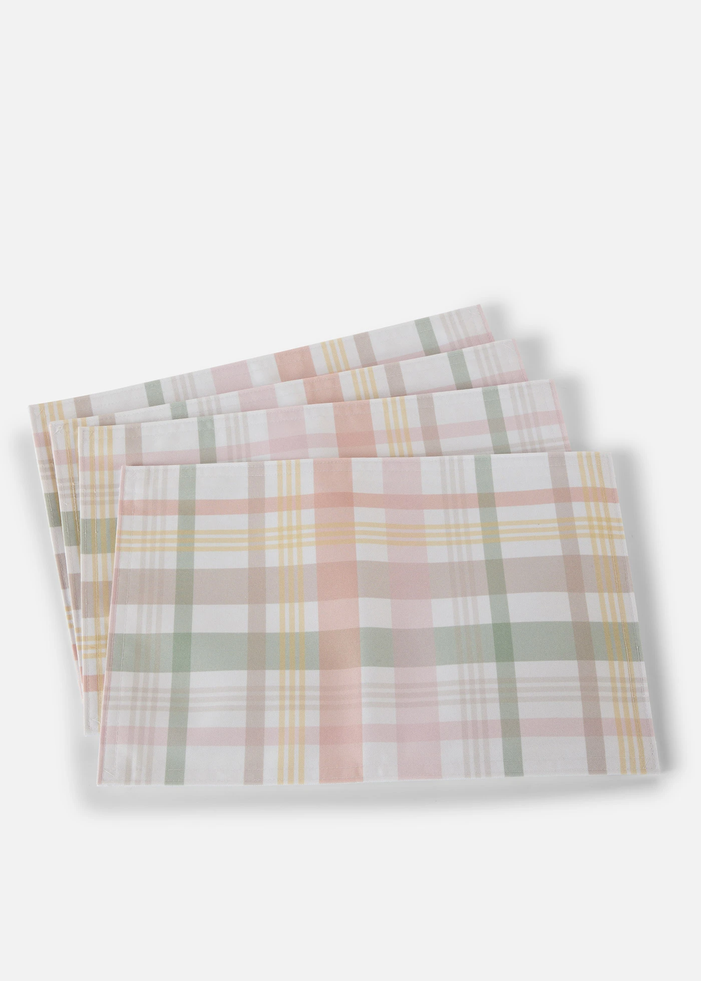 Geruite placemats (set van 4) • roze-wit-geel-groen geruit • bonprix online shop