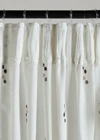 Draperie din bumbac organic țesut, cu puncte (1 buc.) • crem-gri-bej-negru-verde închis • magazin bonprix