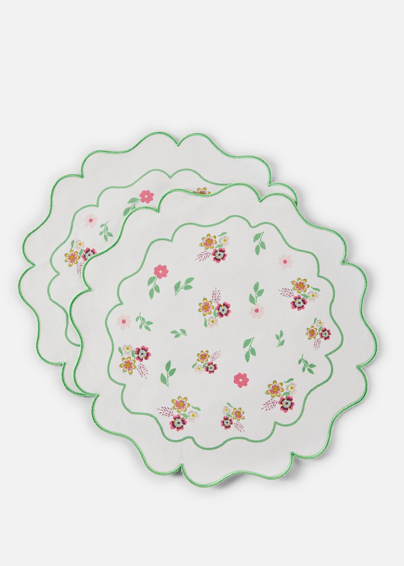 Ronde placemats met borduursel (set van 2) • wit-meerkleurig • bonprix online shop