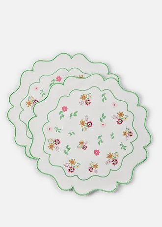 Ronde placemats met borduursel (set van 2) • wit-meerkleurig • bonprix online shop