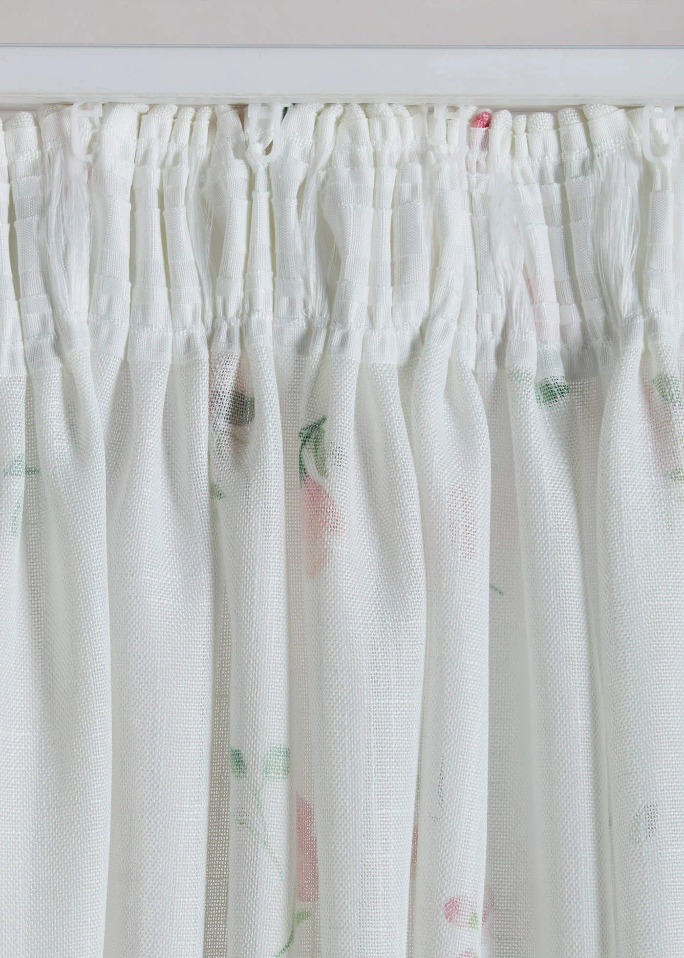 Gordijn met bloemmotief (1 stuk) • wit-lichtroze gebloemd • bonprix online shop