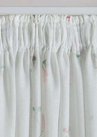 Voilage à imprimé floral (1 pce) • blanc-rose clair • Boutique bonprix