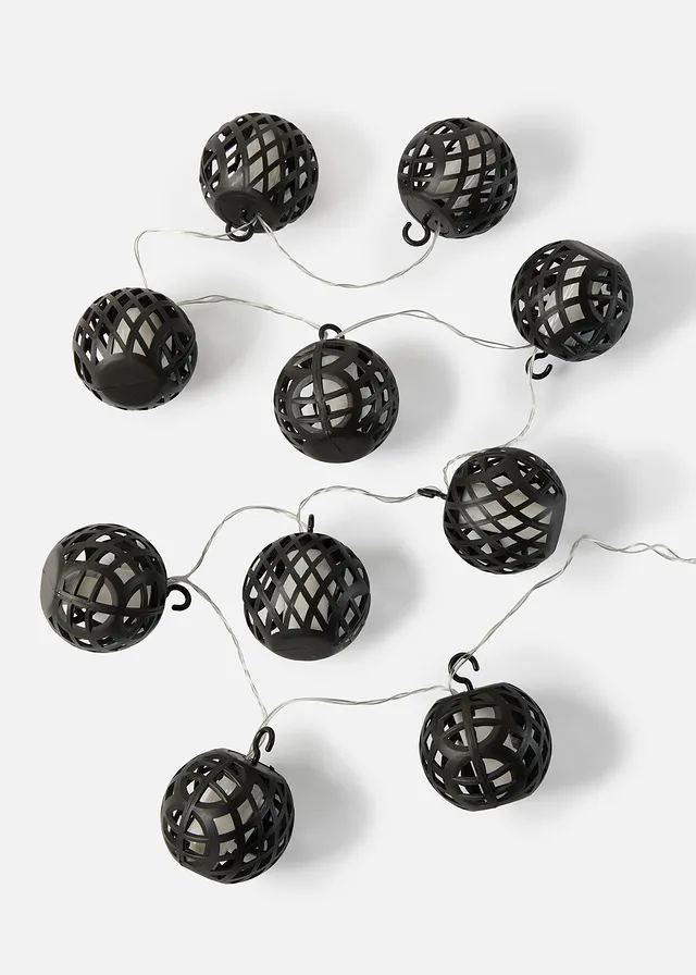 LED-lichtslinger met bollen van mesh • zwart • bonprix online shop
