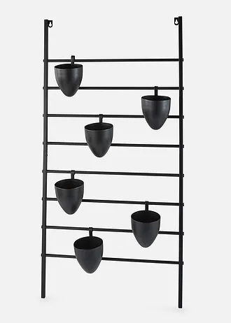 Wandrek met 6 plantenpotten • zwart • bonprix online shop