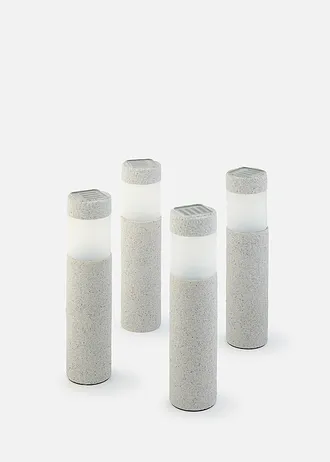 Lot de 4 lampes déco solaires de chemin • gris clair • Boutique bonprix