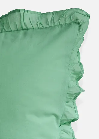 Parure de lit en linon avec volants • vert clair • Boutique bonprix