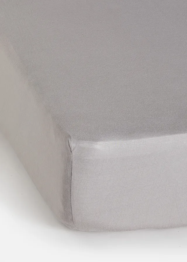 Viscose hoeslaken van bamboecelstof • taupe • bonprix online shop