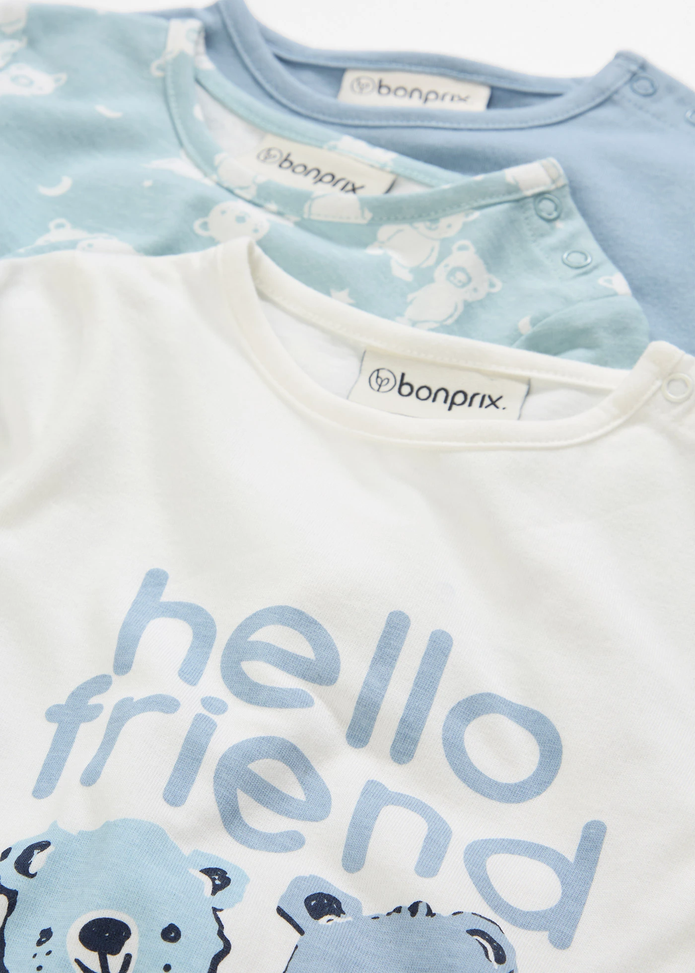 Lot de 3 dors-bien 100% coton • bleu foncé-bleu brume imprimé • Boutique bonprix