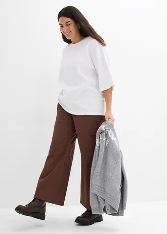 Oversized shirt van biologisch katoen, Kleur: wit