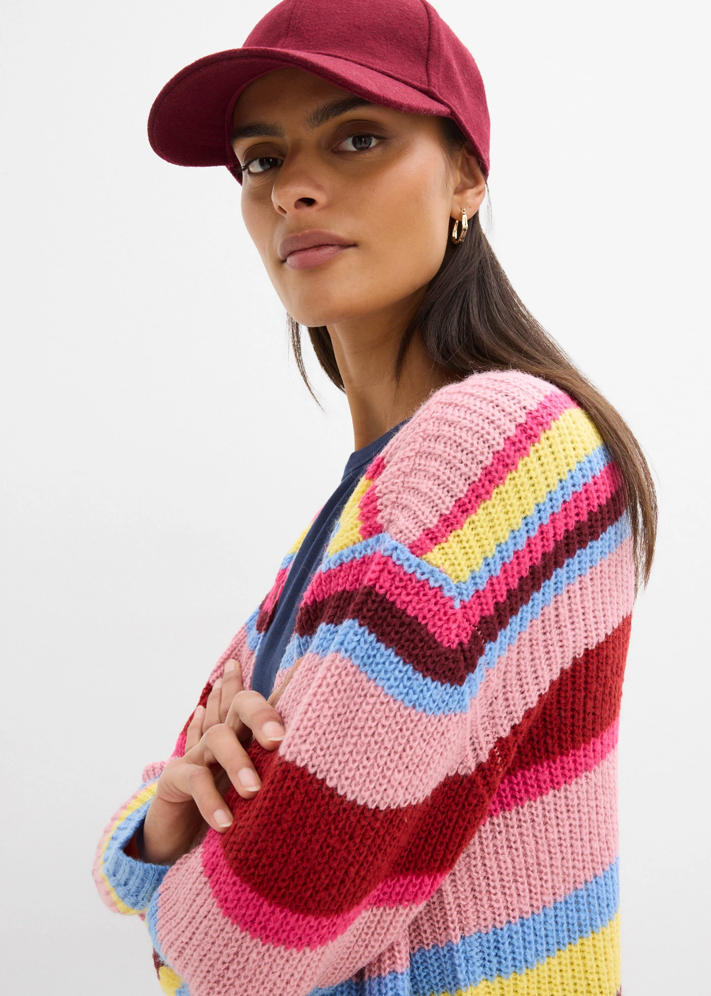 Oversize-pletený sveter s podielom vlny • pinklady pásikovaná • obchod bonprix