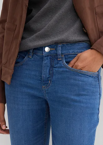 Slim fit jeans, mid waist, biologisch katoen • blauw denim used • bonprix online shop