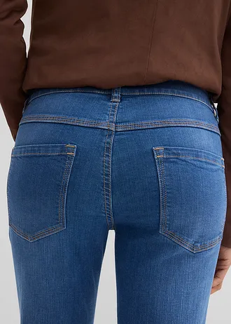 Džínsy slim fit, stredná výška pásu, bio bavlna • modrá denim used • obchod bonprix