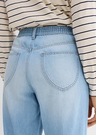 Džíny Wide Leg, Mid Waist, bavlna • světle modrý denim used • bonprix obchod