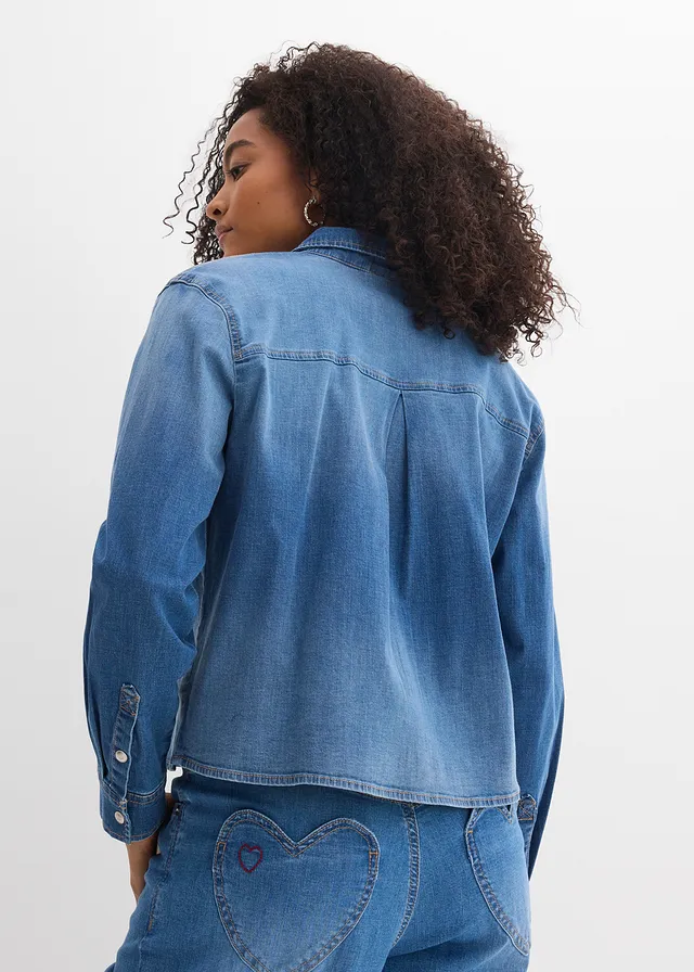 Spijkeroverhemd met biologisch katoen, Kleur: lichtblauw denim