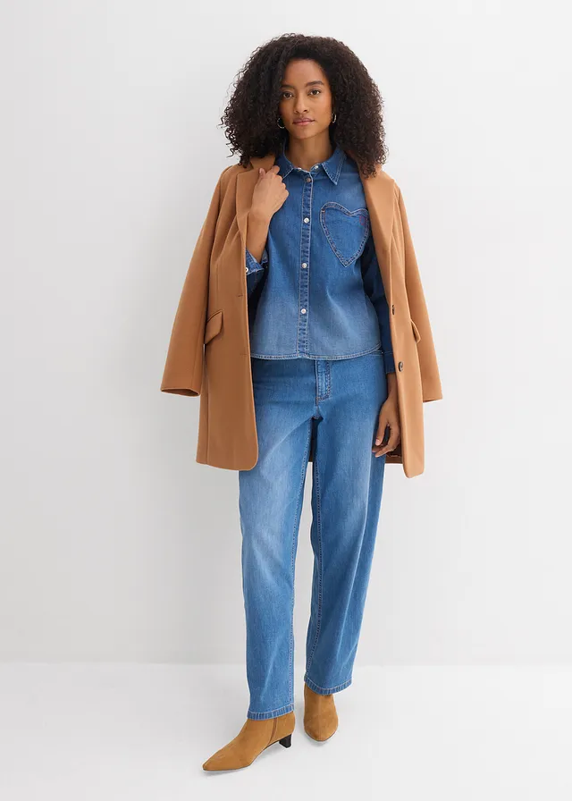 Spijkeroverhemd met biologisch katoen, Kleur: lichtblauw denim