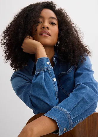Spijkeroverhemd met biologisch katoen • lichtblauw denim • bonprix online shop