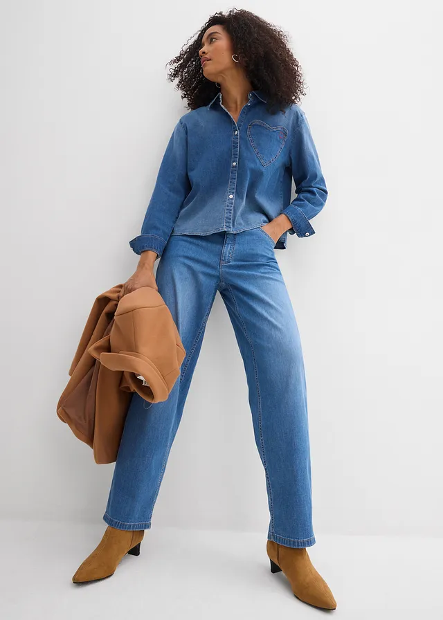 Cămașă de blugi cu bumbac organic • bleu denim • magazin bonprix
