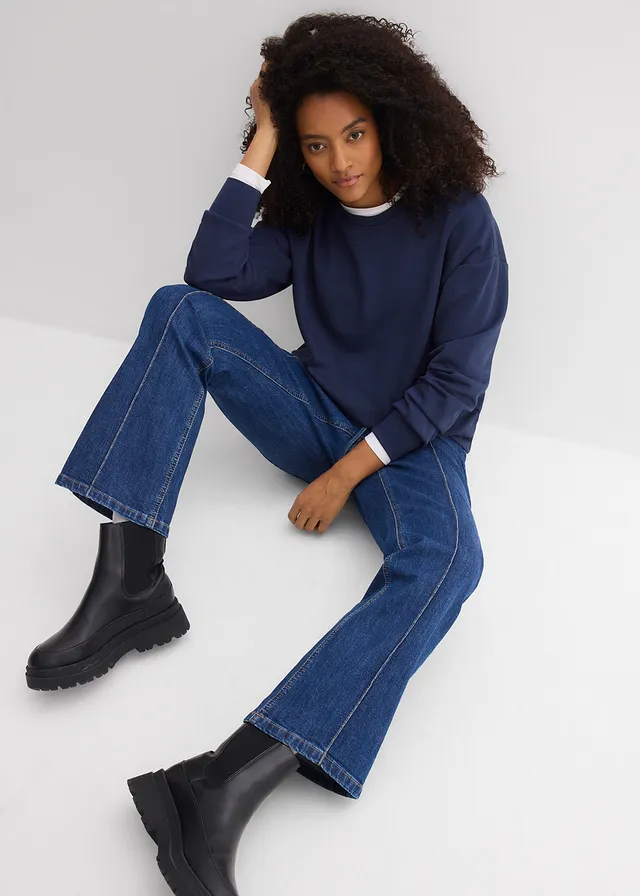 Džíny Bootcut, Mid Waist, pohodlný pas • modrý denim used • bonprix obchod
