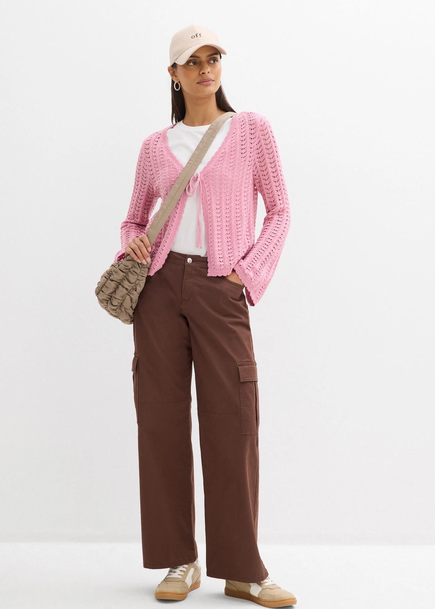 Gilet en maille ajourée • orchidée fumé • Boutique bonprix