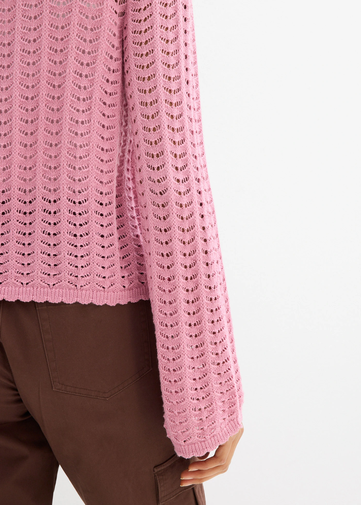 Vest met broderie anglaisse • rookorchidee • bonprix online shop