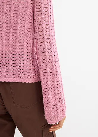 Vest met broderie anglaisse • rookorchidee • bonprix online shop