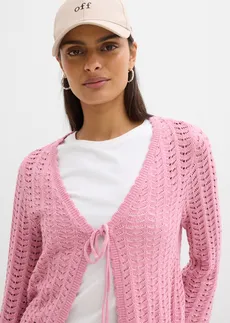 Kardigan w ażurowy wzór • dymna orchidea • sklep bonprix