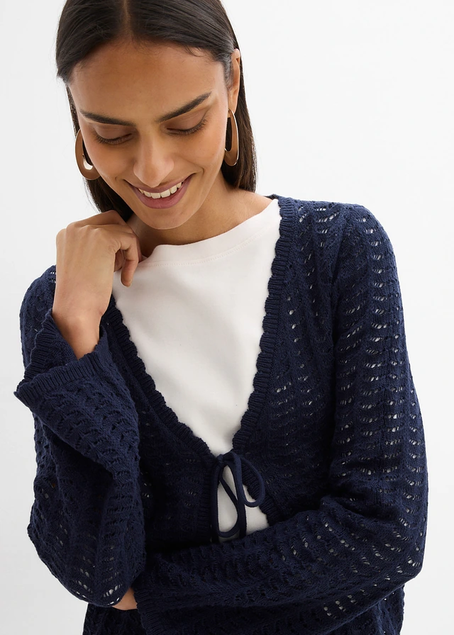 Gilet en maille ajourée • bleu foncé • product-page.page-title-suffix