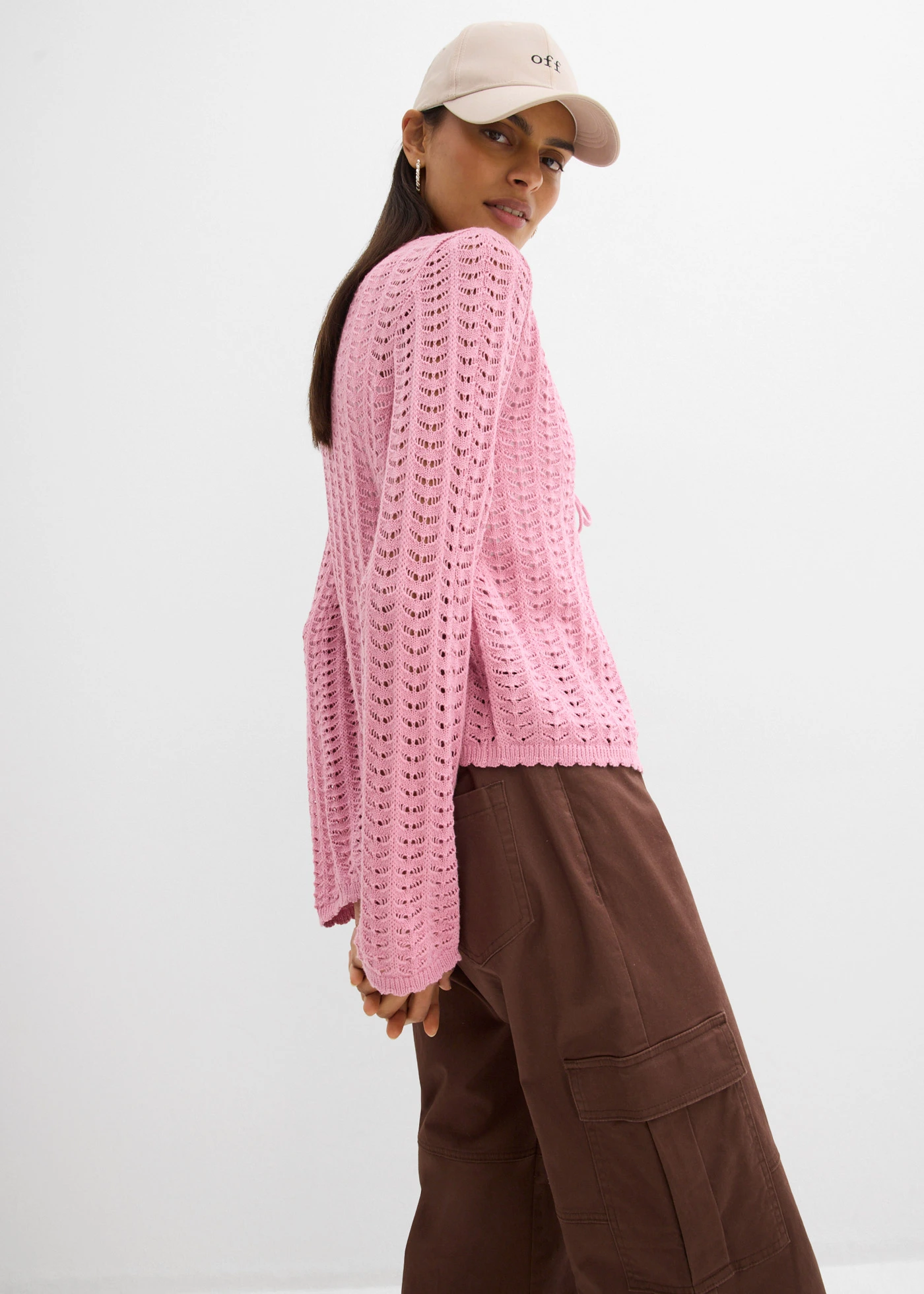 Gilet en maille ajourée • orchidée fumé • Boutique bonprix