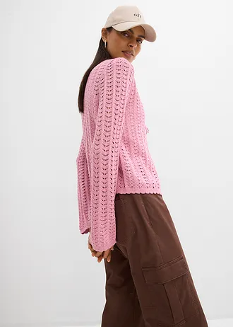 Vest met broderie anglaisse • rookorchidee • bonprix online shop