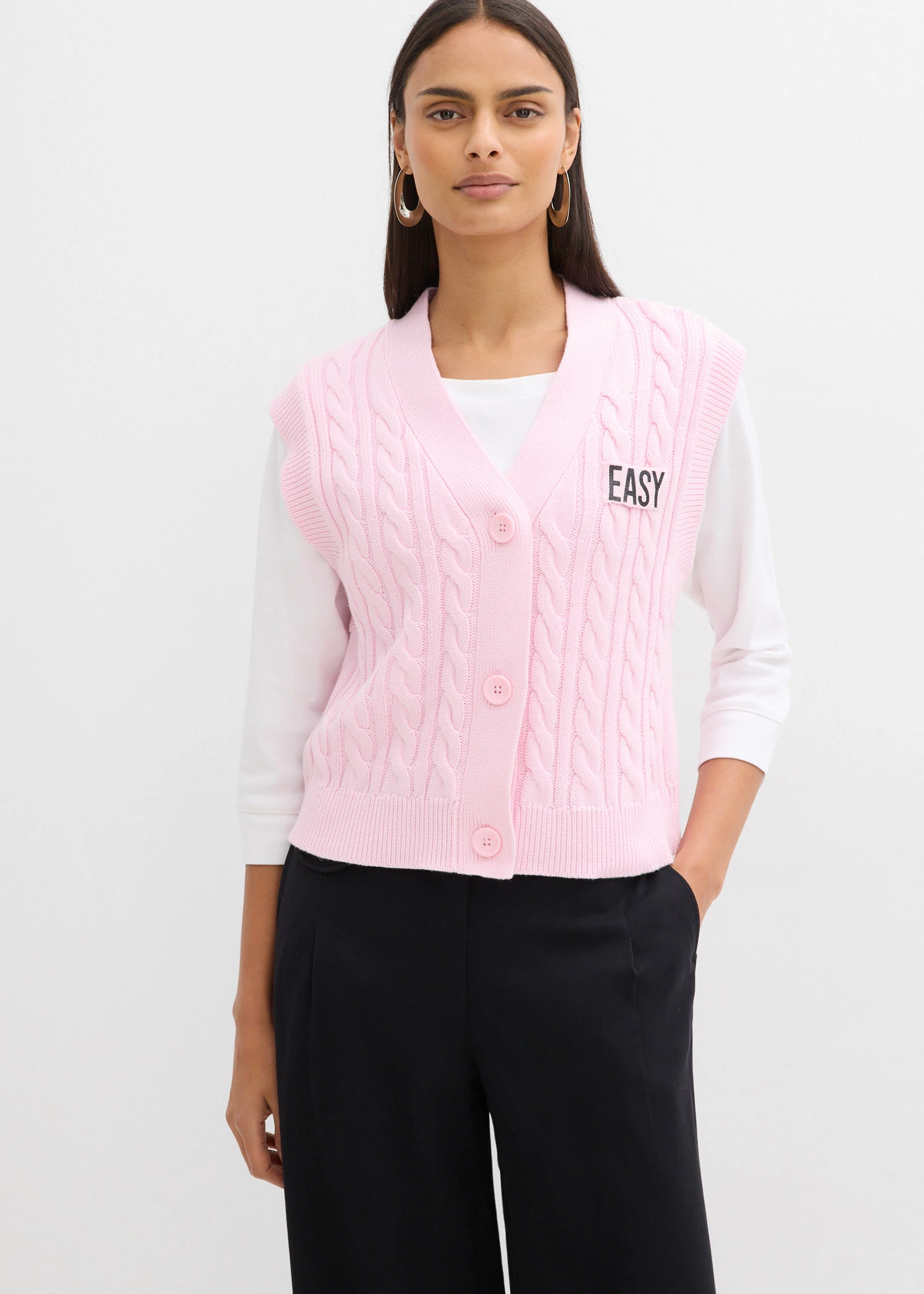 Gilet sans manches en maille • rose cristal • Boutique bonprix