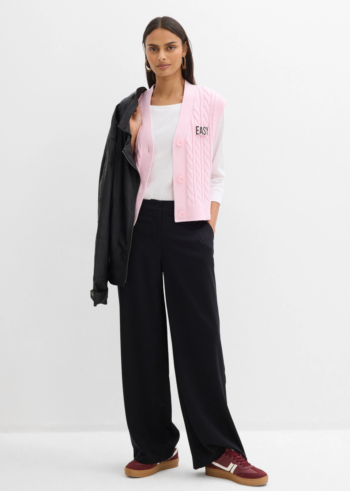 Gilet sans manches en maille • rose cristal • Boutique bonprix