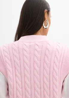 Vestă tricotată largă • roz cristal • magazin bonprix