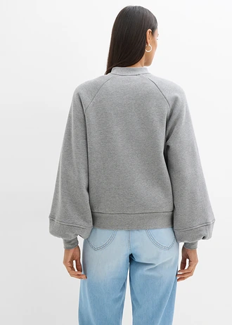 Blouson à manches ballon, Couleur: gris chiné