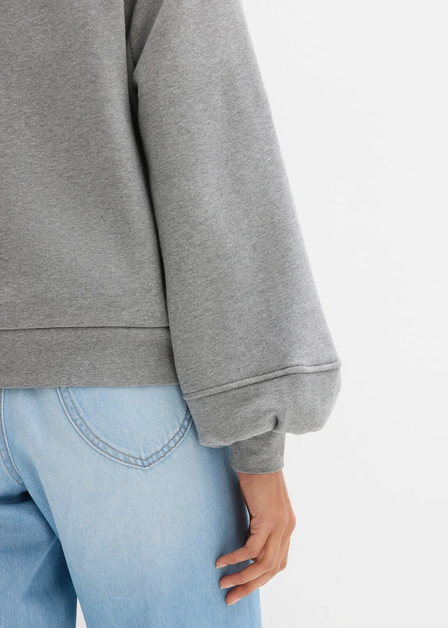 Bomber met ballonmouwen • grijs gemêleerd • product-page.page-title-suffix