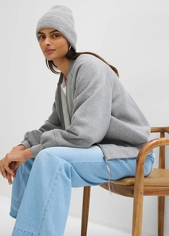 Bluzon cu mâneci bufante • gri melanj • magazin bonprix