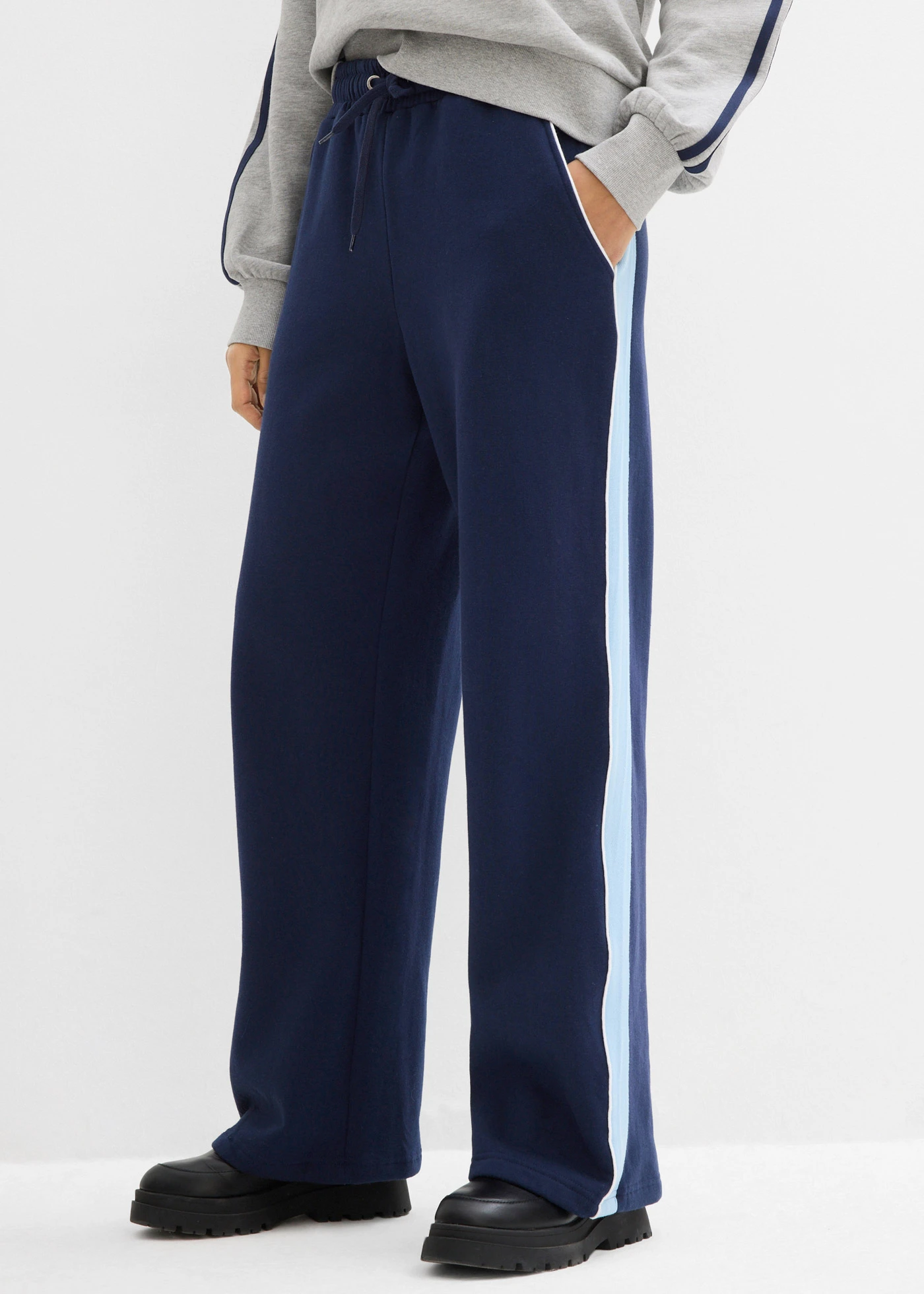 Pantaloni casual din material cu bumbac • bleumarin/bleu • magazin bonprix