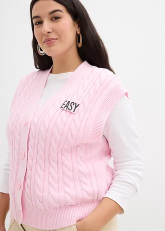 Gilet sans manches en maille, Couleur: rose cristal