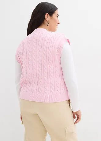 Gilet sans manches en maille, Couleur: rose cristal