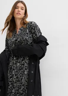 Rochie midi din bumbac • negru înflorat • magazin bonprix