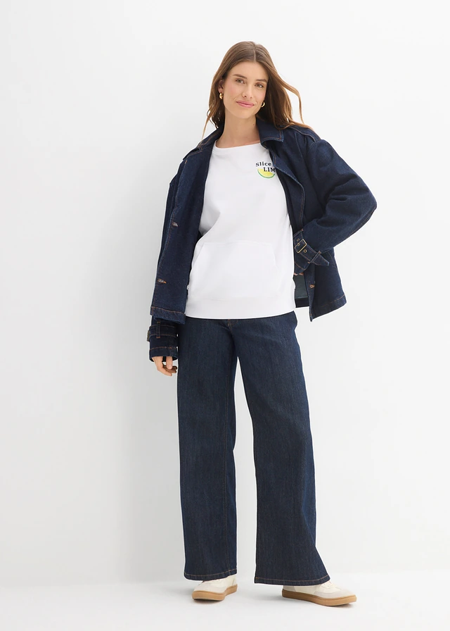 Sweater van puur katoen, Kleur: wit