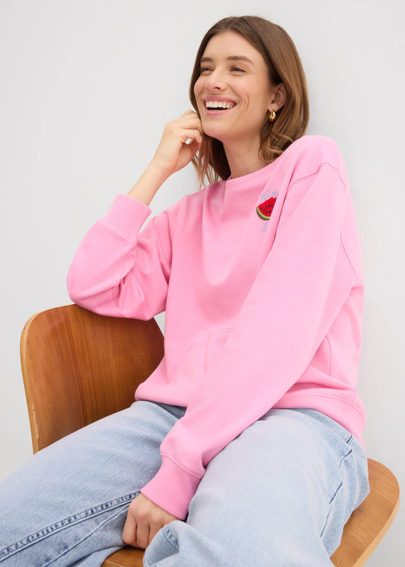 Bluza z czystej bawełny • jasnoróżowy • sklep bonprix