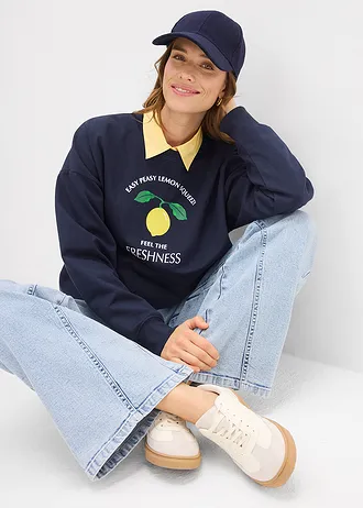 Sweat oversize • bleu foncé • Boutique bonprix